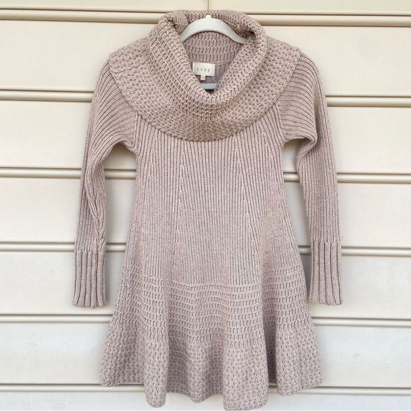 Anthropologie Shae Tan Sweater Tunic Top Knit Cotton Cashmere Blend Soft Size XS - Picture 4 of 9